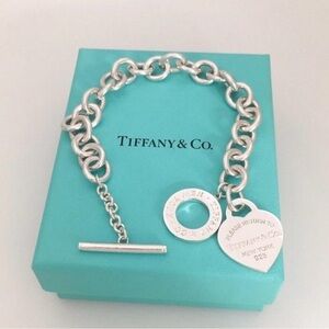 Tiffany & Co Return to Tiffany Heart Tag Toggle Bracelet Silver Large 8.28”
